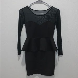 Black peplum dress by Charlotte Russe